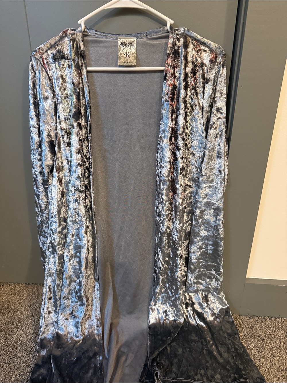 Vocal Apparel Silver-Black Velvet Tribal Cardigan